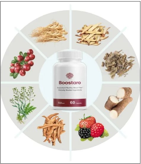 Boostaro natural ingredients for healthy blood flow and male vitality